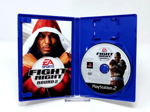 Interior del juego Fight Night Round 2 (ESP) para PlayStation 2 con disco y manual