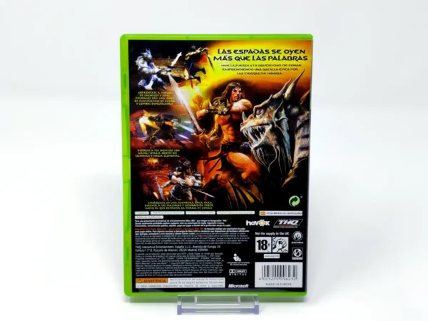 Parte trasera de Conan (ESP) para XBOX 360, edición PAL España