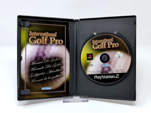 Interior del juego International Golf Pro (ESP) para PlayStation 2 con disco y manual