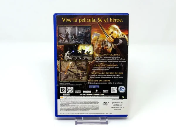 Parte trasera de El Señor de los Anillos: El Retorno del Rey (ESP) (v2) para PlayStation 2, edición PAL España