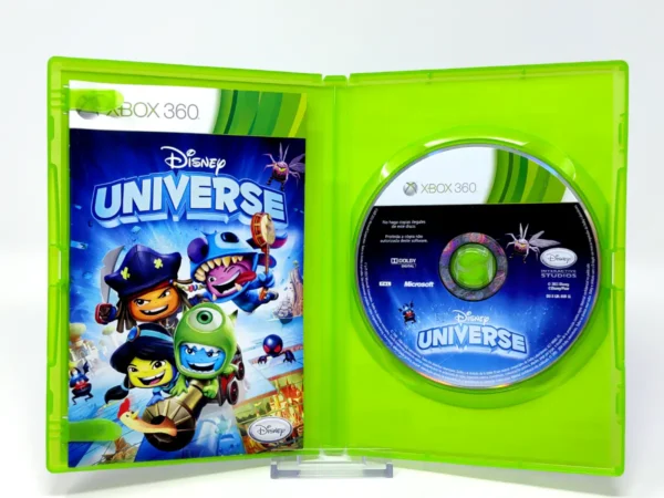 Interior del juego Disney Universe (ESP) para XBOX 360 con disco y manual
