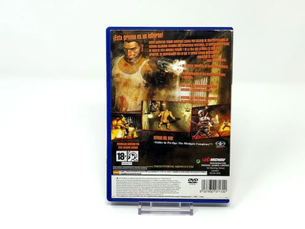 Parte trasera de The Suffering (ESP) para PlayStation 2, edición PAL España