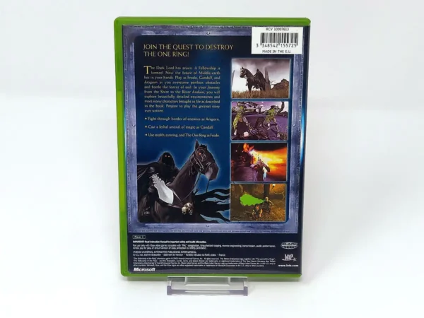 Parte trasera de The Lord of the Rings: The Fellowship of the Ring (UK) para XBOX, edición PAL UK