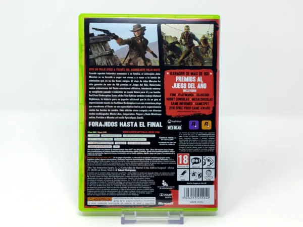 Parte trasera de Red Dead Redemption: Game of the Year Edition (ESP) (Con Mapa) para XBOX 360, edición PAL España