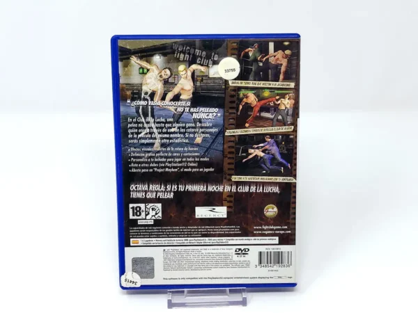 Parte trasera de El Club de la Lucha (ESP) para PlayStation 2, edición PAL España