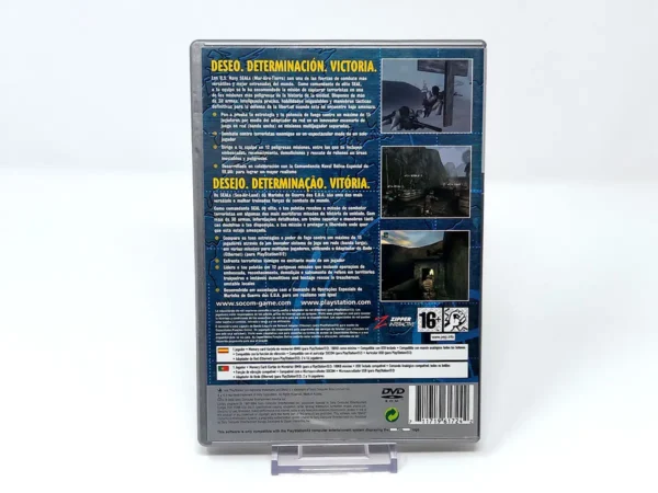 Parte trasera de SOCOM: U.S. Navy SEALs (ESP) (Platinum) para PlayStation 2, edición PAL España