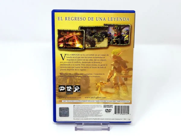 Parte trasera de Jak 3 (ESP) para PlayStation 2, edición PAL España