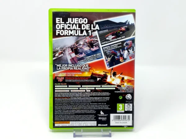 Parte trasera de F1 2011 (ESP) (Rebajado) para XBOX 360, edición PAL España