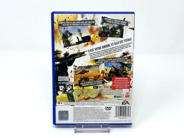 Parte trasera de Battlefield 2: Modern Combat (FRA) para PlayStation 2, edición PAL Francia