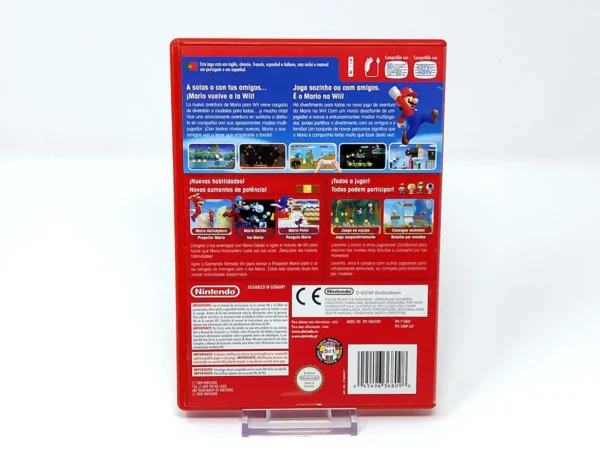 Parte trasera de New Super Mario Bros. Wii (ESP) para Nintendo Wii, edición PAL España