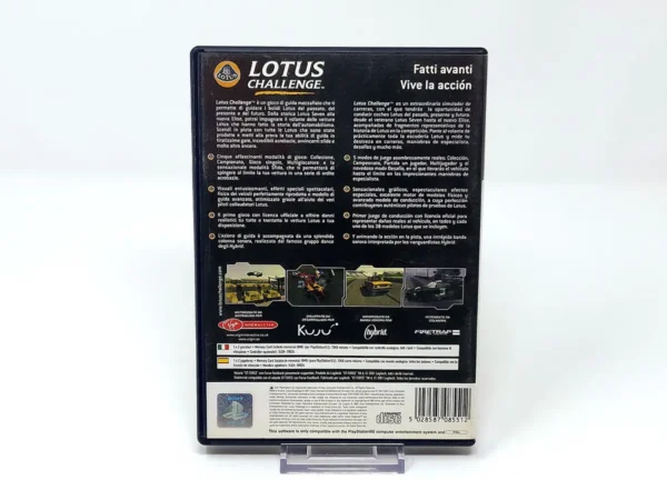 Parte trasera de Lotus Challenge (ESP) para PlayStation 2, edición PAL España
