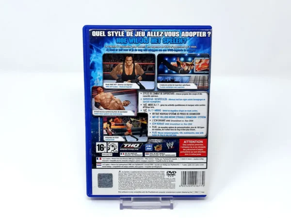Parte trasera de WWE SmackDown vs. Raw 2008 (FRA) (Rebajado) para PlayStation 2, edición PAL Francia