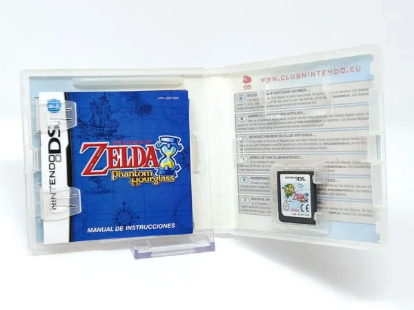 Interior del juego The Legend of Zelda: Phantom Hourglass (ESP) para Nintendo DS con disco y manual