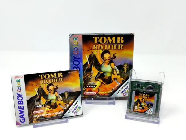Interior del juego Tomb Raider (ESP) para Nintendo Game Boy Color con disco y manual
