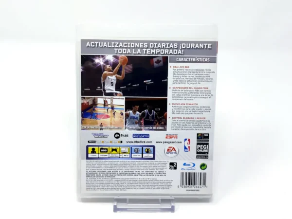 Parte trasera de NBA Live 09 (ESP) para PlayStation 3, edición PAL España