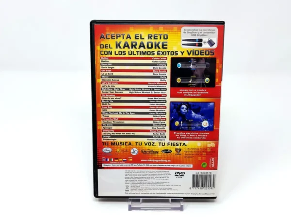 Parte trasera de Disney Sing It: Pop Hits (ESP) para PlayStation 2, edición PAL España