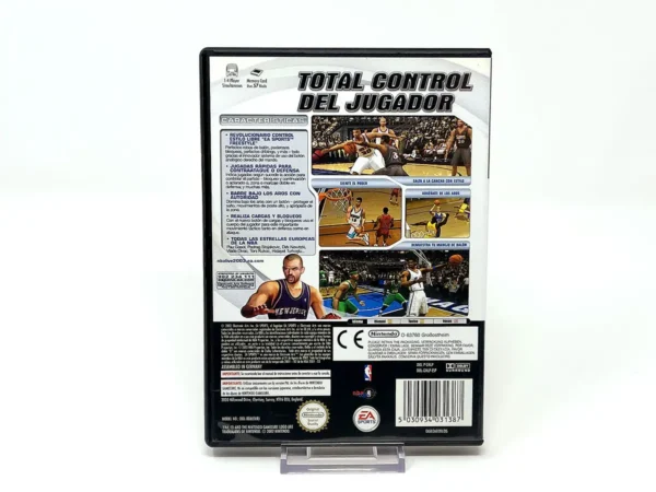 Parte trasera de NBA Live 2003 (ESP) para Nintendo GameCube, edición PAL España