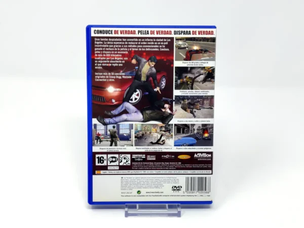 Parte trasera de True Crime: Streets of LA (ESP) (Rebajado) para PlayStation 2, edición PAL España