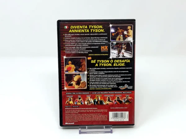 Parte trasera de Mike Tyson Heavyweight Boxing (ESP) para XBOX, edición PAL España
