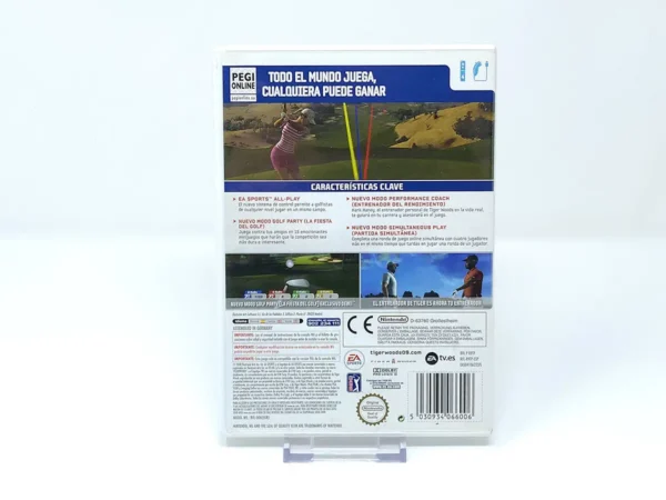 Parte trasera de Tiger Woods PGA Tour 09: All-Play (ESP) para Nintendo Wii, edición PAL España