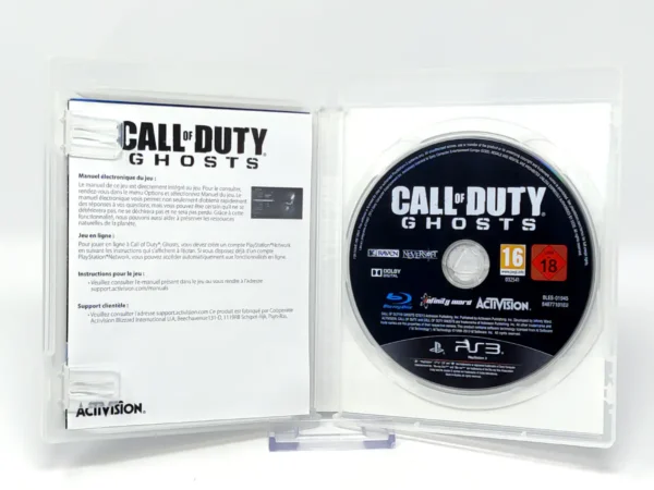 Interior del juego Call of Duty: Ghosts (FRA) para PlayStation 3 con disco y manual