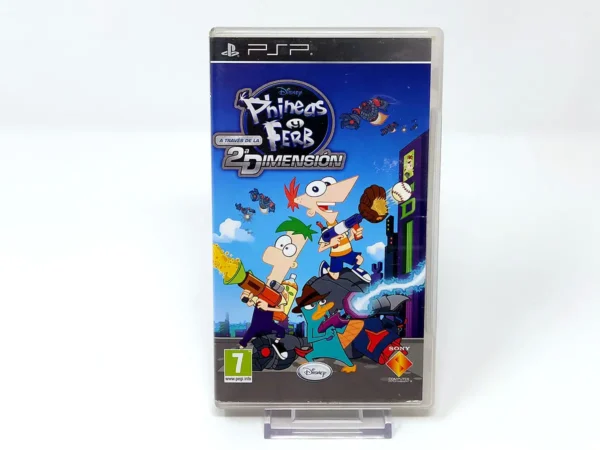 Portada de Disney Phineas y Ferb: A Través de la 2ª Dimensión (ESP) para PSP, edición PAL España, de segunda mano