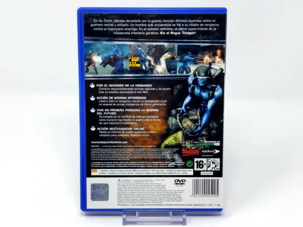 Parte trasera de Rogue Trooper (ESP) para PlayStation 2, edición PAL España