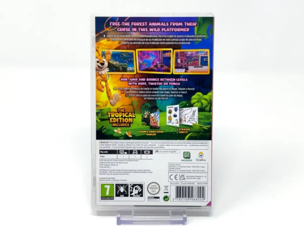 Parte trasera de Marsupilami: Hoobadventure (ESP) para Nintendo Switch, edición PAL España