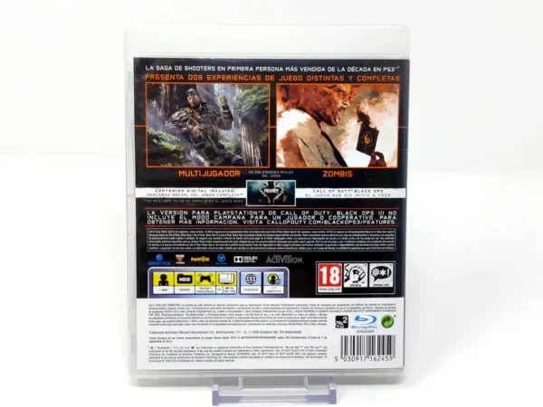 Parte trasera de Call of Duty: Black Ops III (ESP) para PlayStation 3, edición PAL España