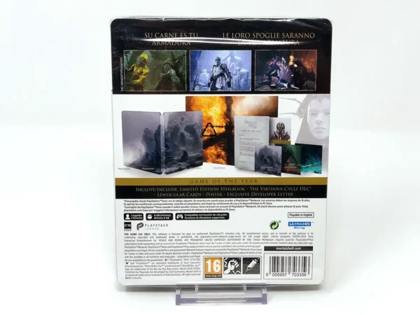 Parte trasera de Mortal Shell: Enhanced Edition - Game of the Year (Steelbook) (Precintado) para PlayStation 5, edición PAL España