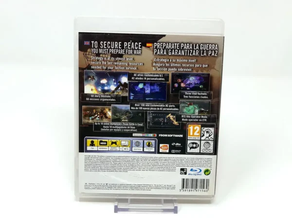 Parte trasera de Armored Core: Verdict Day (ESP) (Rebajado) para PlayStation 3, edición PAL España