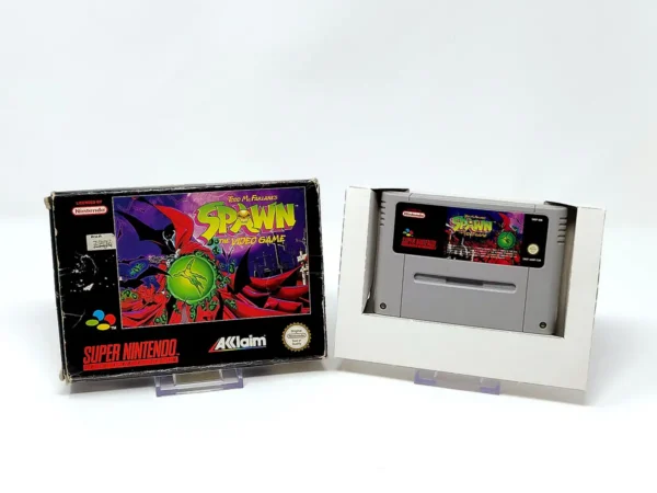 Lateral de la caja de Todd McFarlane's Spawn: The Video Game (ESP) (Rebajado) para Nintendo SNES