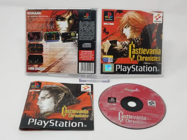 Lateral de la caja de Castlevania Chronicles (ESP) para PlayStation 1