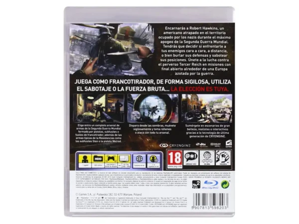 Parte trasera de Enemy Front (Limited Edition) (ESP) (Precintado) para PlayStation 3, edición PAL España