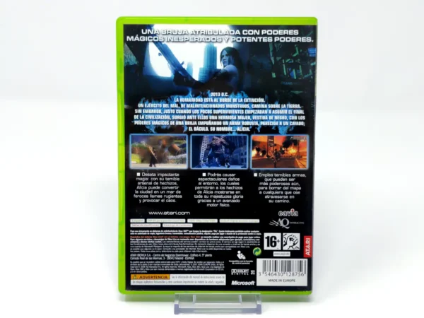 Parte trasera de Bullet Witch (ESP) para XBOX 360, edición PAL España