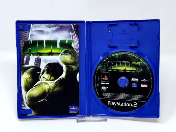 Interior del juego Hulk (FRA) para PlayStation 2 con disco y manual