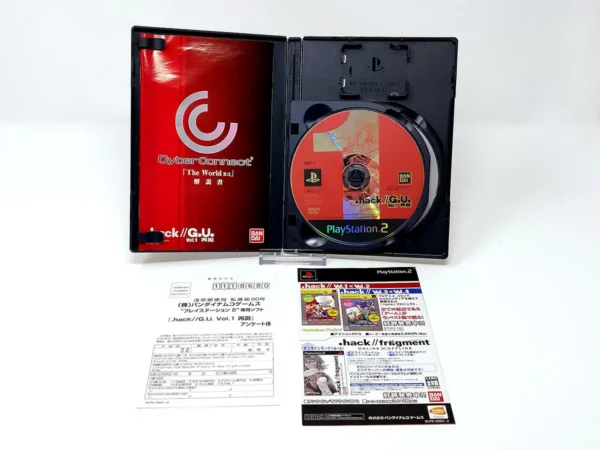 Interior del juego .Hack G.U. Vol. 1: Saitan (JAP) para PlayStation 2 con disco y manual