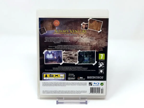 Parte trasera de Adam's Venture: Chronicles (ESP) para PlayStation 3, edición PAL España