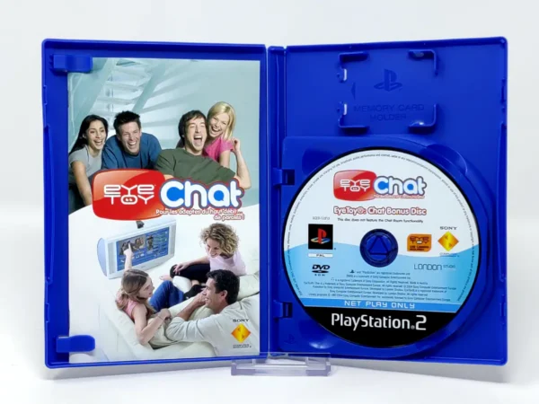 Interior del juego EyeToy: Chat (FRA) para PlayStation 2 con disco y manual