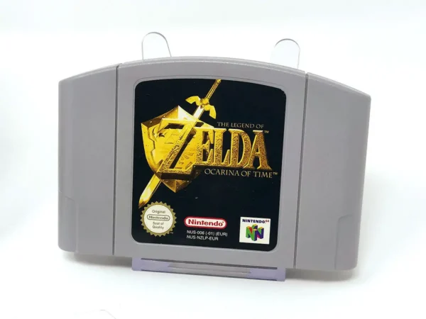 Lateral de la caja de The Legend of Zelda: Ocarina of Time (ESP) para Nintendo 64