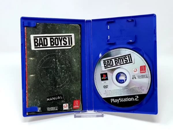 Interior del juego Bad Boys II (UK) para PlayStation 2 con disco y manual