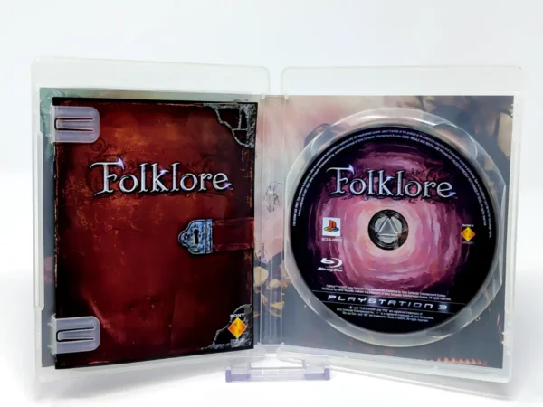 Interior del juego Folklore (ESP) para PlayStation 3 con disco y manual