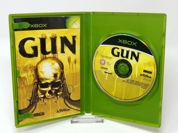 Interior del juego Gun (UK) para XBOX con disco y manual