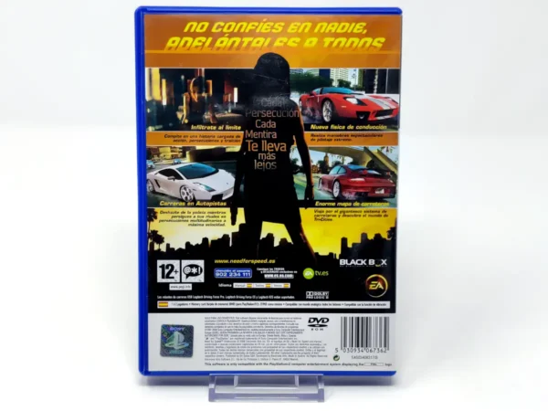 Parte trasera de Need for Speed: Undercover (ESP) para PlayStation 2, edición PAL España