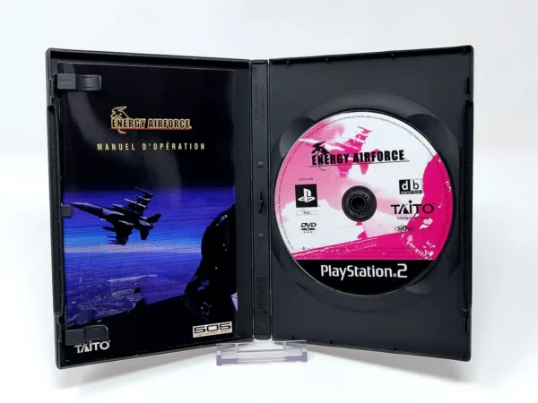 Interior del juego Energy Airforce (FRA) para PlayStation 2 con disco y manual