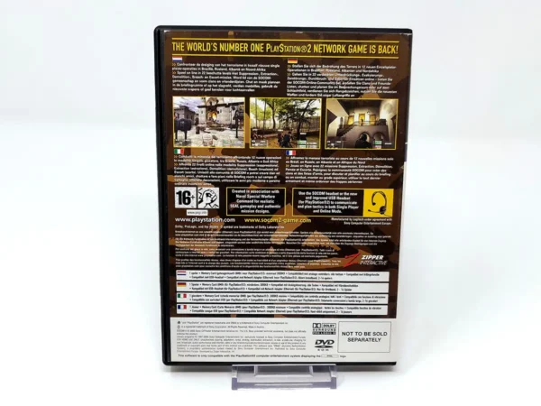 Parte trasera de SOCOM II: U.S. Navy SEALs (EUR) para PlayStation 2, edición PAL EUR