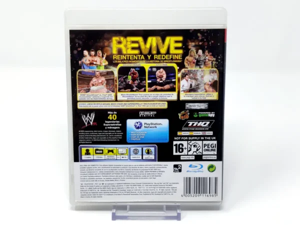 Parte trasera de WWE Legends of WrestleMania (ESP) para PlayStation 3, edición PAL España