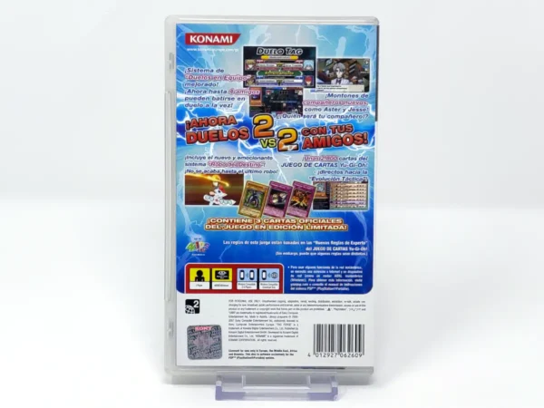 Parte trasera de Yu-Gi-Oh! GX: Tag Force 2 (ESP) para PSP, edición PAL España
