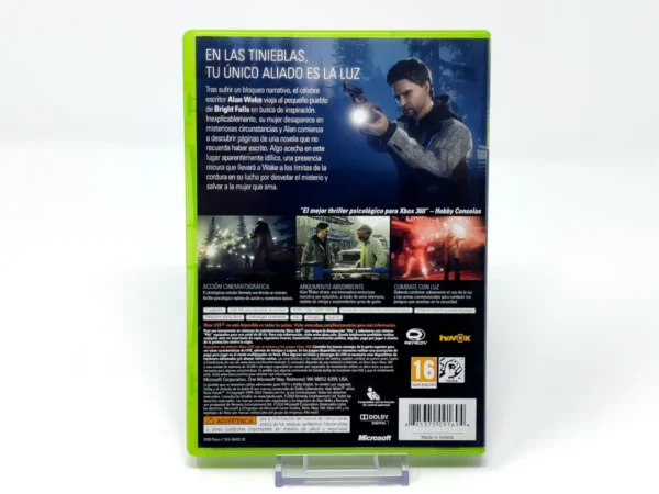 Parte trasera de Alan Wake (ESP) para XBOX 360, edición PAL España