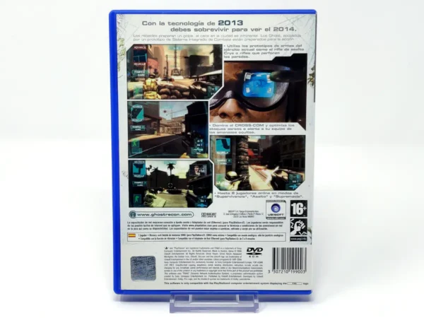 Parte trasera de Tom Clancy's Ghost Recon: Advanced Warfighter (ESP) para PlayStation 2, edición PAL España